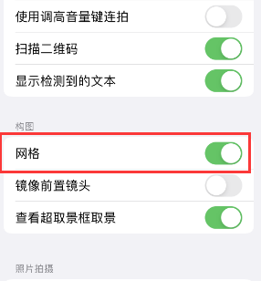 蒲县苹果手机维修网点分享iPhone如何开启九宫格构图功能